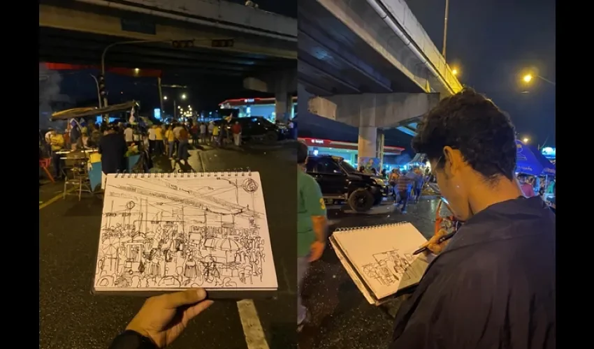 Franz demora entre 15 a 30 minutos dibujando su arte. Foto / @diego_franz